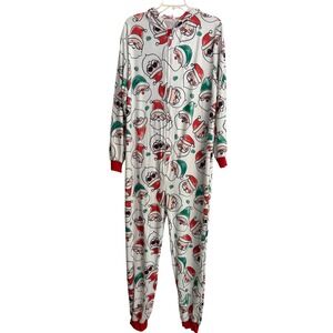 PatPat Santa Hooded Pajamas LG White Christmas, Holiday, Sleepwear, Jolly